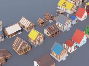 Pacote de recursos da vila Modelo 3D