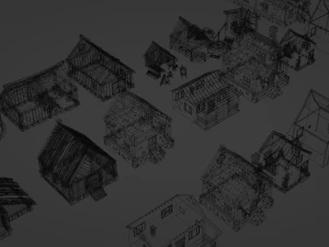 Pacote de recursos da vila Modelo 3D