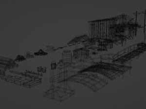 Pacote de recursos da vila Modelo 3D
