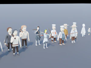 Pacote de recursos da vila Modelo 3D