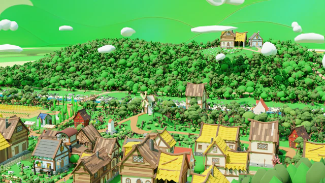 Slavic town 3D Model .c4d .max .obj .3ds .fbx .stl .blend 