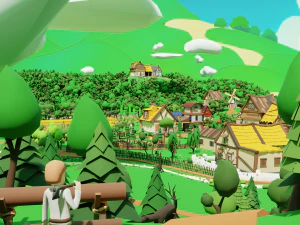 Slavic town 3D Model