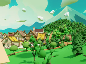 Slavic town 3D Model