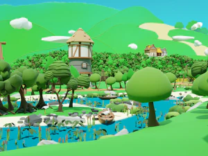 Slavic town 3D Model