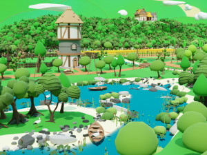 Slavic town Modèle 3D