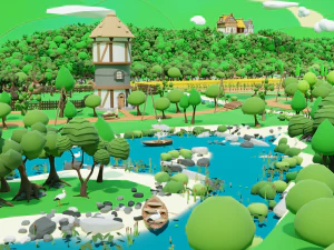 Slavic town 3D Model