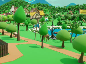 Slavic town Modèle 3D