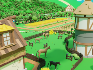 Slavic town Modèle 3D