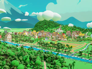 Slavic town 3D Model
