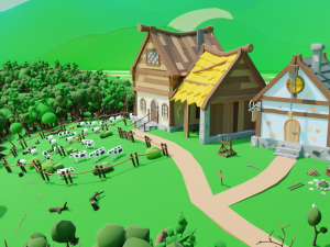 Slavic town Modèle 3D