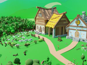 Slavic town 3D Model