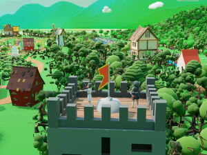 Slavic town 3D Model