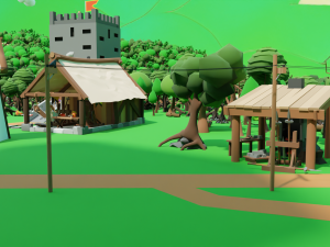 Slavic town Modèle 3D