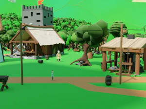 Slavic town 3D Model