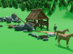 Slavic town 3D Model