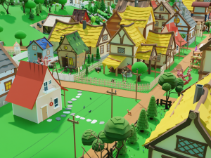Slavic town Modèle 3D