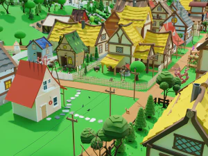 Slavic town 3D Model