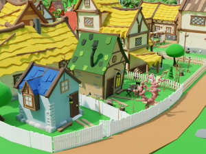 Slavic town Modèle 3D