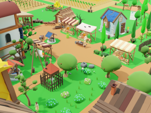 Slavic town Modèle 3D