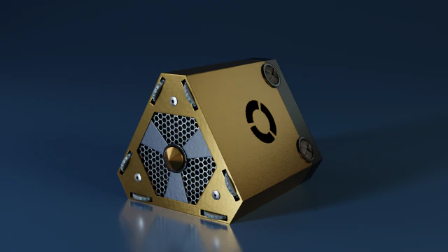 Triangular Sci-Fi Power Generator 3D Model .c4d .max .obj .3ds .fbx .stl .blend 