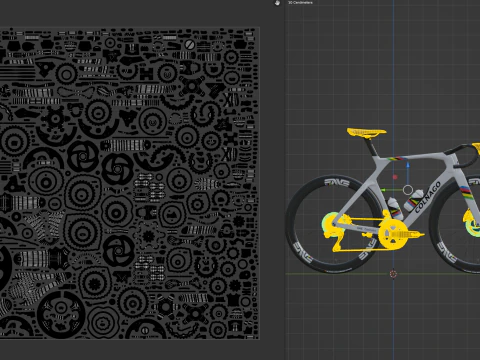 Bicicleta de carretera COLNAGO Y1Rs arco&iacute;ris edici&oacute;n Tadej Pogacar GOAT Modelo 3D