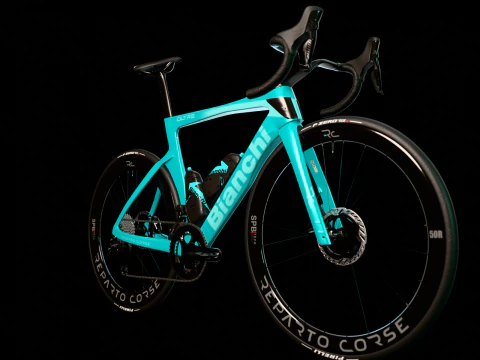 Bianchi Oltre RC 带有经典天蓝色涂装公路自行车 3D 模型