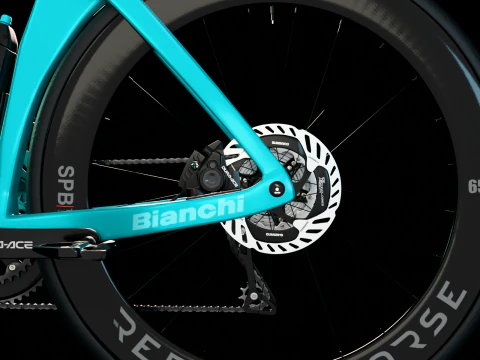 Bianchi Oltre RC 带有经典天蓝色涂装公路自行车 3D 模型