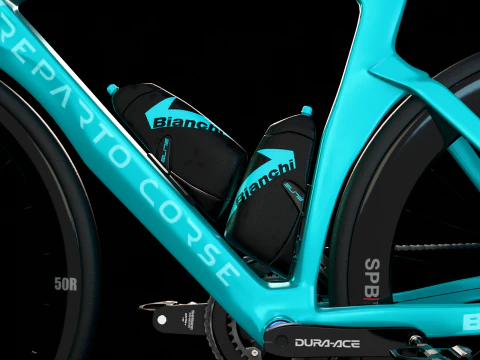 Bianchi Oltre RC 带有经典天蓝色涂装公路自行车 3D 模型