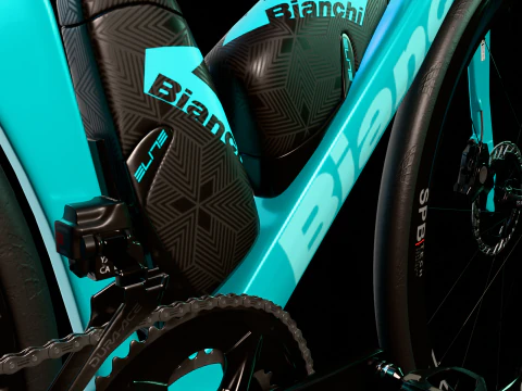 Bianchi Oltre RC 带有经典天蓝色涂装公路自行车 3D 模型