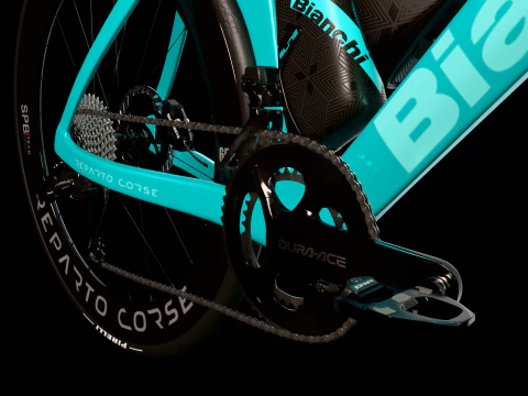 Bianchi Oltre RC 带有经典天蓝色涂装公路自行车 3D 模型