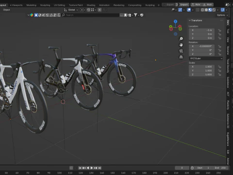 COLNAGO Y1Rs Three color variants 3D Model