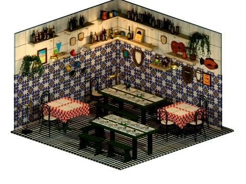 Mediterranean Eateries 3D Model