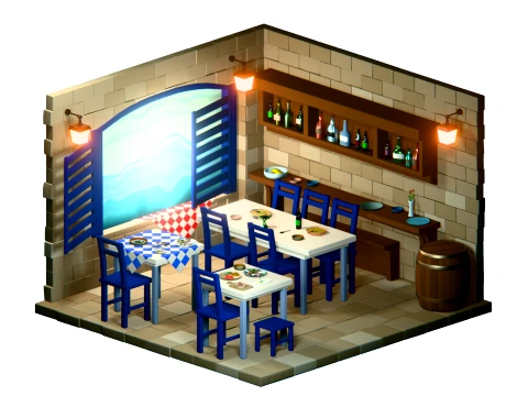 Mediterranean Eateries 3D Model