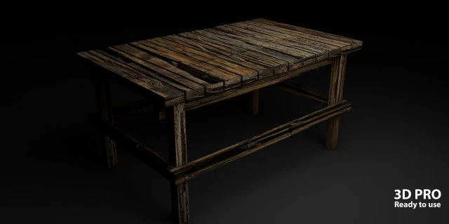 medieval table can be easily broken 3D Model .c4d .max .obj .3ds .fbx .stl .blend