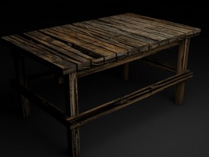 medieval table can be easily broken 3D-Modell