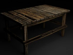 중세 테이블은 쉽게 깨질 수 있습니다 3D 모델