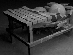 medieval table can be easily broken 3D Model