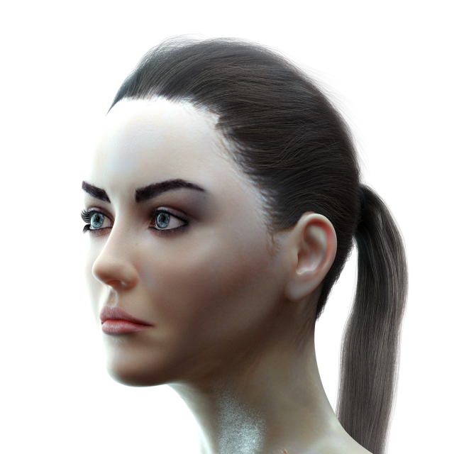 female head model Modelo 3D .c4d .max .obj .3ds .fbx .stl .blend 