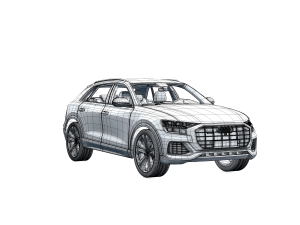 audi q8 2019 detailed interior 3D Model
