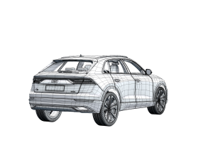 audi q8 2019 detailed interior 3D Model