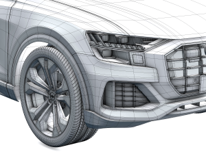 audi q8 2019 detailed interior 3D Model