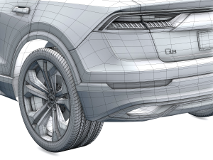 audi q8 2019 detailed interior 3D Model
