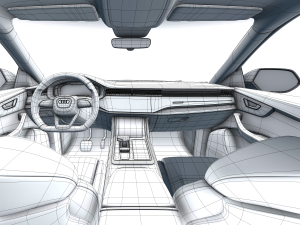 audi q8 2019 detailed interior 3D Model