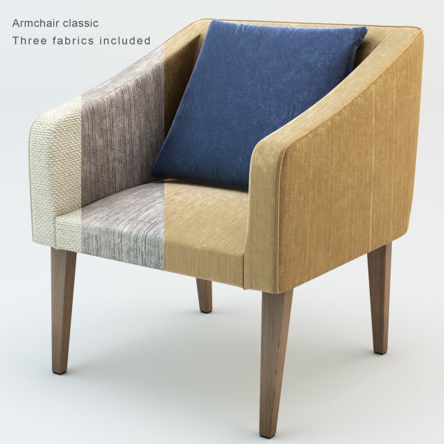 armchair classic 3D मॉडल .c4d .max .obj .3ds .fbx .stl .blend 