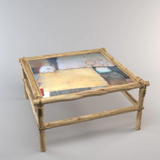 bamboo coffee table 3D Model .c4d .max .obj .3ds .fbx .stl .blend 