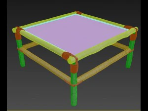 bamboo coffee table 3D Model