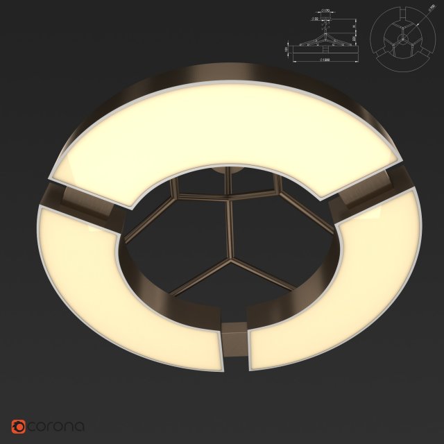 ozone light ceiling 3D Model .c4d .max .obj .3ds .fbx .stl .blend 