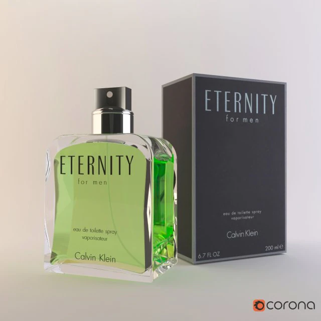 perfume calvin klein eternity for men 200ml 3D Model .c4d .max .obj .3ds .fbx .stl .blend 
