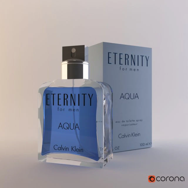 perfume calvin klein eternity for men aqua 100ml 3D Model .c4d .max .obj .3ds .fbx .stl .blend
