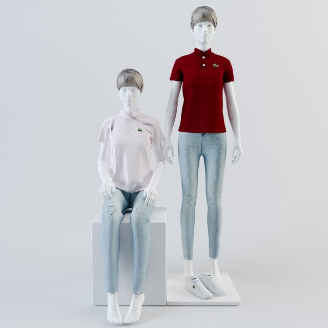 lacoste woman mannequinpose1 3D Model .c4d .max .obj .3ds .fbx .stl .blend